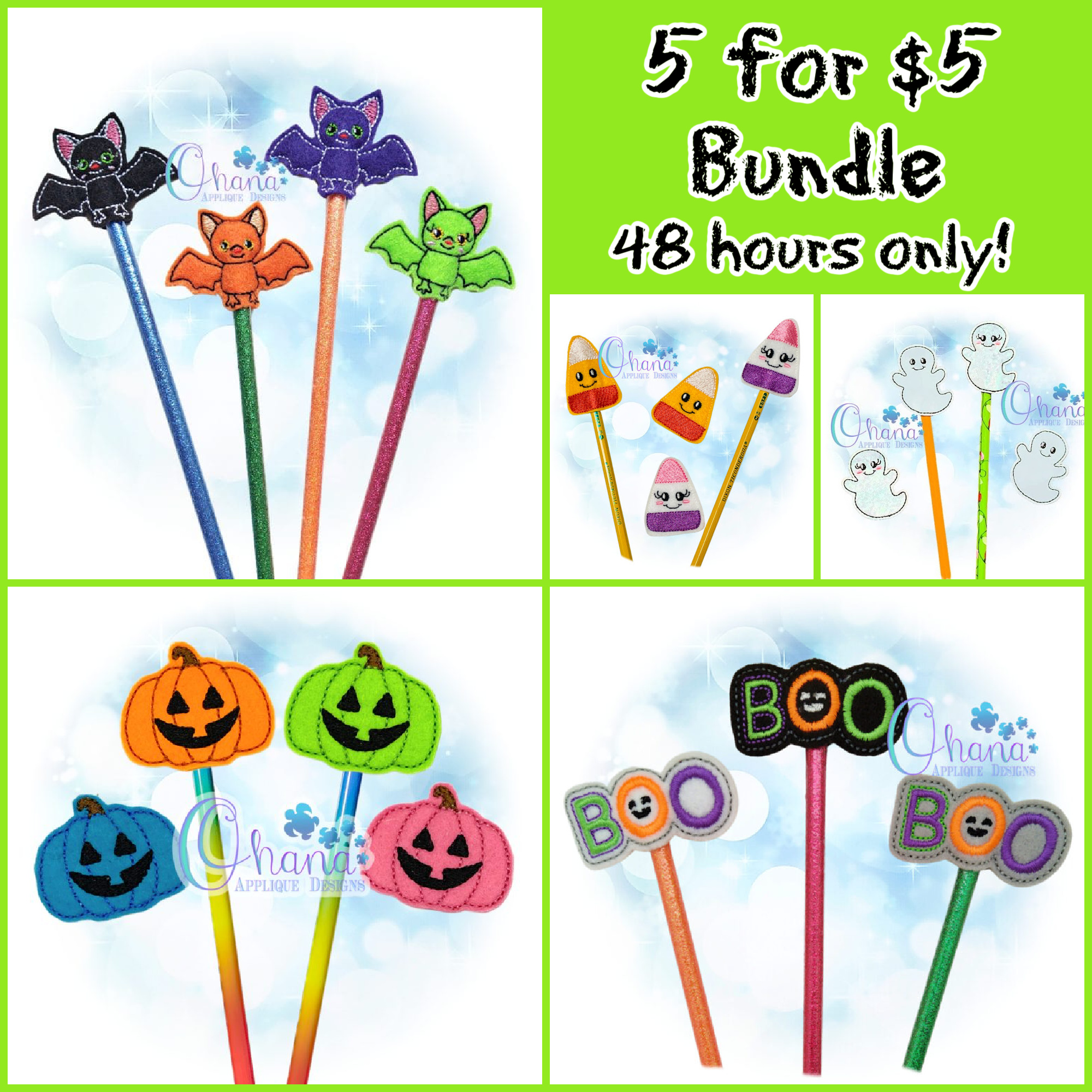 September 1st – Pencil Topper Bundle – 5 for $5